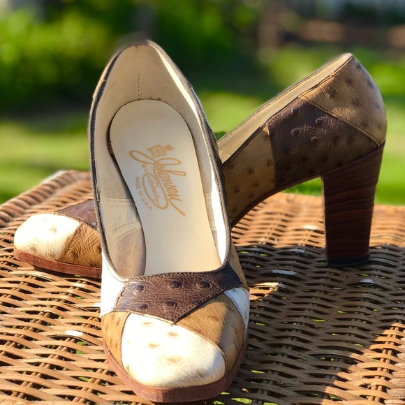 VTG Johansen Leather Patchwork Pumps Size 8.5 - Picture 3 of 7